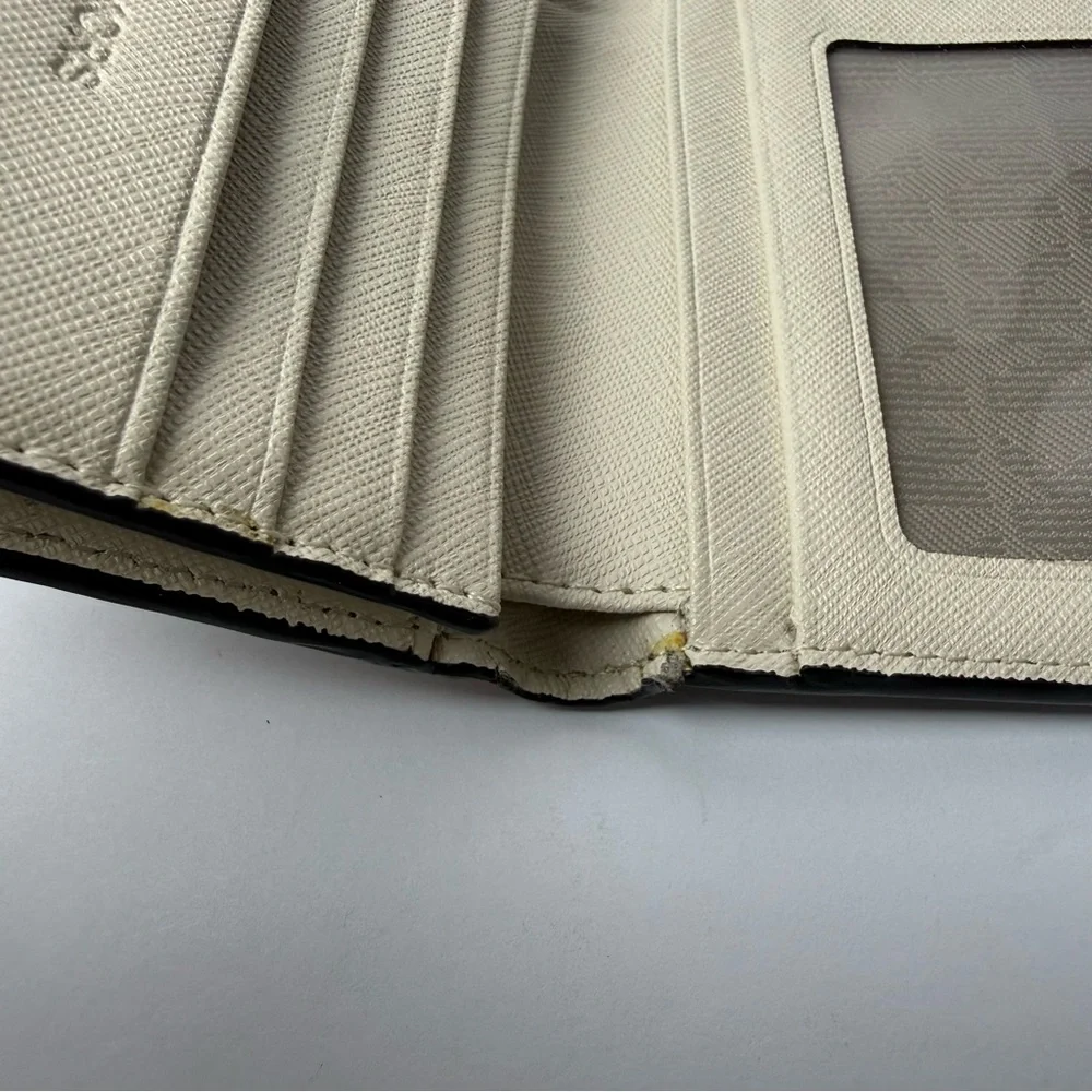 Michael Kors Black and Cream Textured Wallet